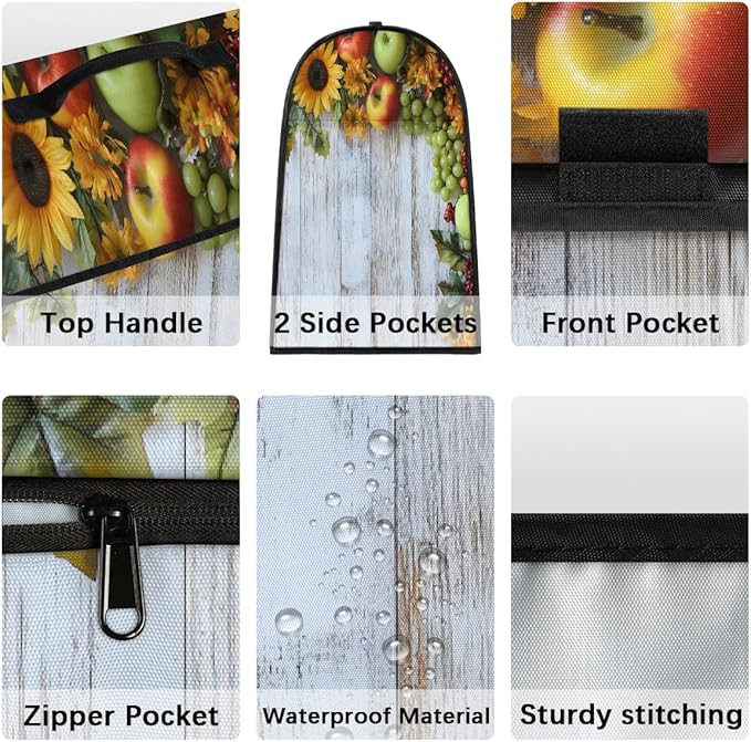 cfpolar Kitchen Aid Mixer Cover Compatible with 6-8 Quarts Sunflower Grapes Apples Stand Mixer Cover Kitchen Aid Mixers Accessories Appliance Organizer Bag Dust Covers with Zipper Pocket