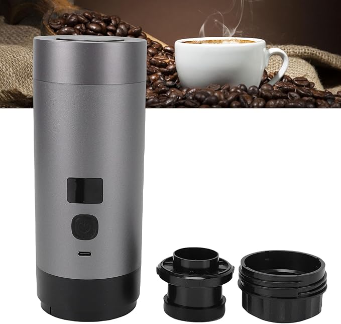 Pssopp 3 in 1 Portable Coffee Maker Fast Heating Mini Coffee Machine with Digital Display for Travel Camping Car