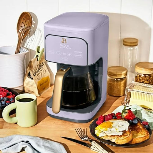 12-Cup Programmable Coffee Maker with 24h Timer &amp Brew Strength Settings Drip Brewer for Rich Flavor (Lavender)