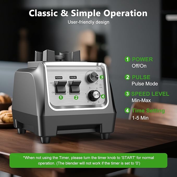 1800W Blender for Smoothies 70 oz Large Capacity Countertop Blenders with 20 oz Grinding Cup - 28000RPM High Speed Kitchen Blender for Ice Crushing Frozen Drinks Milkshakes &amp Puree