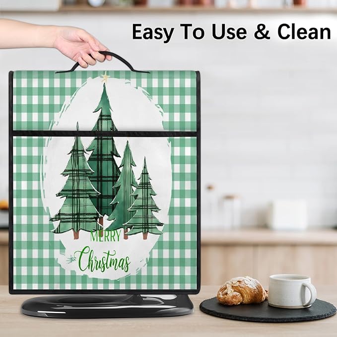 cfpolar Kitchen Aid Mixer Cover Compatible with 6-8 Quarts Xmas Green Christmas Tree Stand Mixer Cover Kitchen Aid Mixers Accessories Appliance Organizer Bag Dust Covers with Zipper Pocket