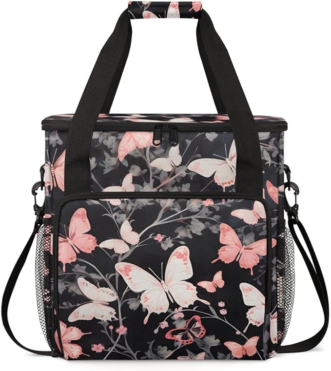 Abstract Butterfly Coffee Maker Carrying Bag Graffiti Butterfly Travel Storage Bag Compatible with K-Mini or K-Mini Plus Single Serve Coffee Brewer Carrying Case with Pockets &amp Shoulder Strap