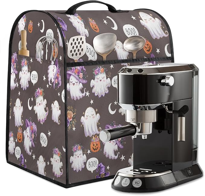 cfpolar Kitchen Aid Mixer Cover Compatible with 6-8 Quarts Halloween Cute Ghosts Stand Mixer Cover Kitchen Aid Mixers Accessories Appliance Organizer Bag Dust Covers with Zipper Pocket