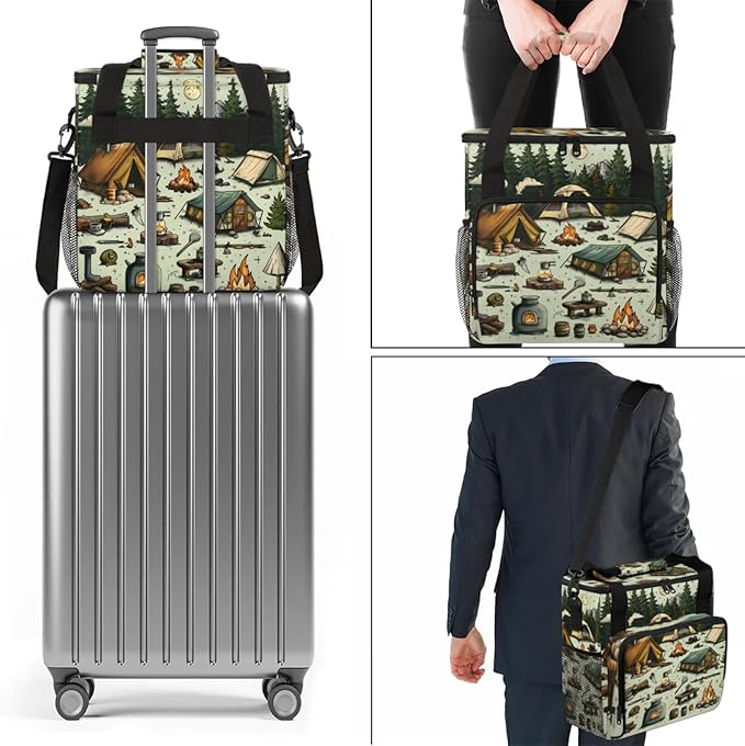 Camping Coffee Maker Travel Bag for Keurig K-Mini/K-Mini Plus Insulated Waterproof Tote with Pockets for K-Cup Portable Single-Serve Brewer Case