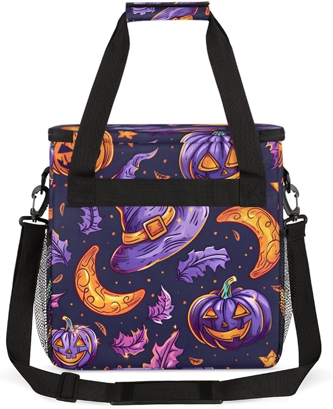 Gothic Pumpkin Coffee Maker Carrying Bag Halloween Pumpkin Travel Storage Bag Compatible with K-Mini or K-Mini Plus Single Serve Coffee Brewer Carrying Case with Multiple Pockets &amp Shoulder Stra