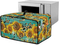 Sunflower Butterfly Print Toaster Oven Dust Cover Wooden Board Print Heat-resistant Heavy Duty Microwave Oven Protective Cover Air Fryer Covers (Medium-16.1×19.71×10 inches)