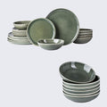 AmorArc Ceramic Dinnerware SetsHandmade Reactive Glaze Plates and Bowls SetsHighly Chip and Crack Resistant | Dishwasher &amp Microwave Safe Dishes Set Service for 4 (24pc)