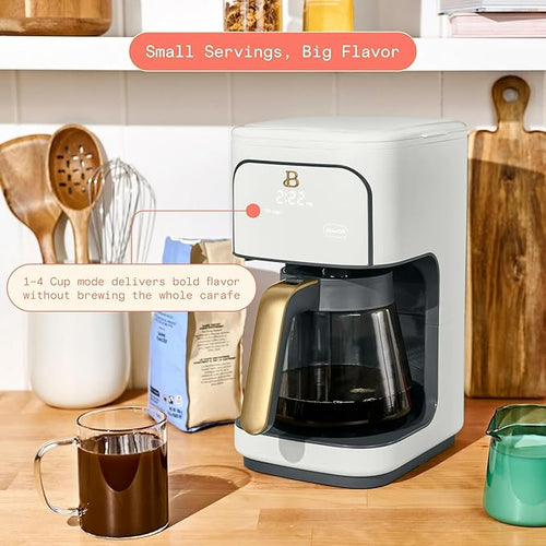 12 Cup Programmable Coffee Maker 24 Hour Auto Brew Touch Display Bold Strength Control Glass Carafe Reusable Filter Auto Shut Off