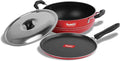 Sumeet Ruby Aluminium Dosa Tawa Kadhai With Lid 1.5 L 1 Dosa Tawa1 Kadhai With Lid (Red)