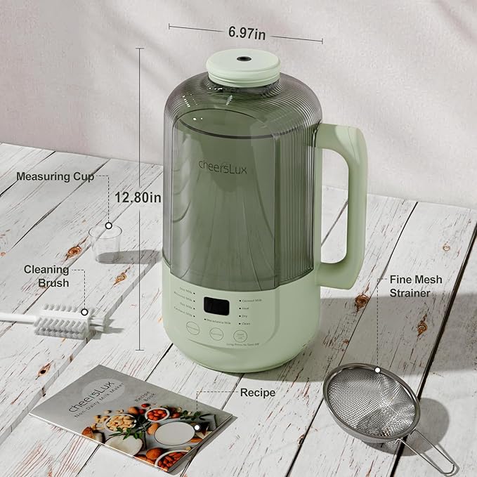 9 in 1 Nut Milk Maker Machine 40oz Nut Milk Maker for Soy Almond Oat Plant Based Milks and Non-Dairy Milk Automatic Soy Milk Maker with Low Noise/12-hour Delay Start/Auto Clean/Keep Warm
