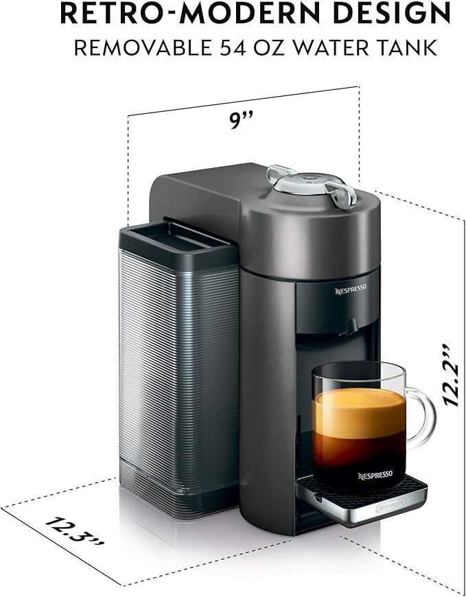 Nespresso ENV135GY Coffee and Espresso Machine by De'Longhi Graphite Metal Nespresso Vertuoline Coffee Assortment 30 Capsules