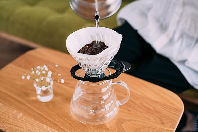 Hario V60 Glass Coffee Dripper Size 02 Black