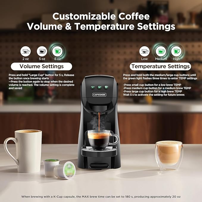 Warriors1 Single Serve Coffee Maker for Keurig K Cup Espresso Machine for Nespresso Original Dolce Gusto Pods Ground Coffee Cappuccino &amp Latte Coffee Machine 20 Bar Espresso Maker 3 Brew Siz