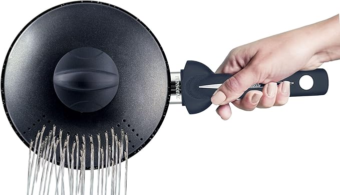 Pensofal Biostone Set 9 Pcs 2 Frypans 20-26Cm and 1 Pastasì 5 Lt Family and 1Saucepan 2 Handles 20Cm 1 Glass Lid 26Cm-Diameter 30 cm Aluminium Black