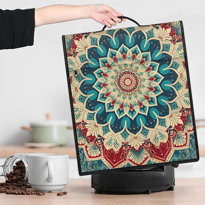 cfpolar Kitchen Aid Mixer Cover Compatible with 6-8 Quarts Ethnic Flower Mandala Stand Mixer Cover Kitchen Aid Mixers Accessories Appliance Organizer Bag Dust Covers with Zipper Pocket