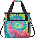 Tie Dyeing Coffee Maker Carrying Bag Yellow Pink Travel Storage Bag Compatible with K-Mini or K-Mini Plus Single Serve Coffee Brewer Carrying Case with Multiple Pockets &amp Shoulder Strap