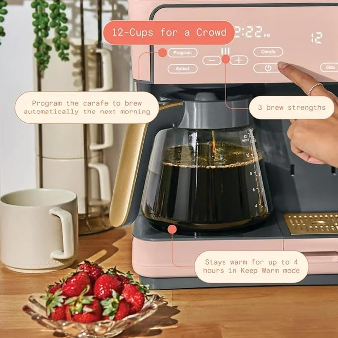 Programmable 12-Cup &amp Single-Serve Multi-Brew Coffee Maker Digital Controls Large Capacity Easy to Use