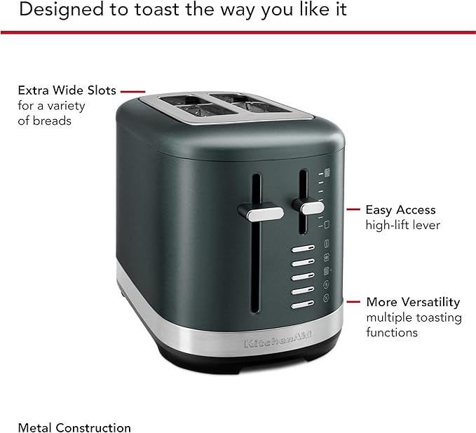 KitchenAid 2 Slice Automatic Toaster with Extra Wide Slots KMT2109JP Juniper