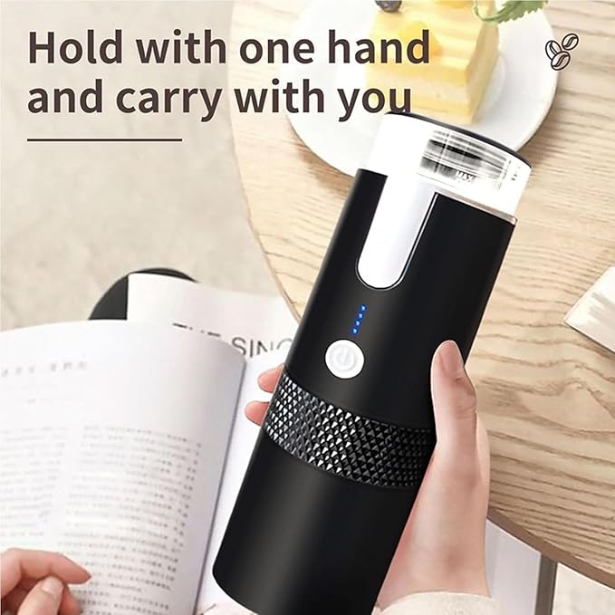 Portable Coffee Maker USB Rechargeable Mini Coffee Machine for Travel Camping 6oz Cup Lightweight Design and 15 Bar Pressure