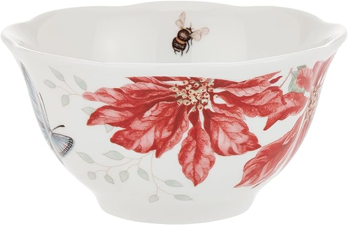 Lenox 884473 Butterfly Meadow Holiday 12-Piece Dinnerware Set Christmas Hosting