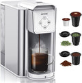 Single Serve Coffee Maker 3-in-1 Pod Ground Coffee &amp Loose Leaf Tea Brewer Fast Brew White Coffee Machine with 1.5L Water Tank Compact One Cup Coffee Maker for Home Office Travel
