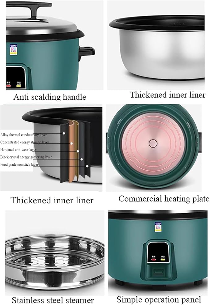 Large Rice Cooker with Steamer (8L-45L) Canteen Commercial Hotel Home Old-fashioned Large Capacity Rice Cooker 8-60 PeopleUS/EU Used(23L)