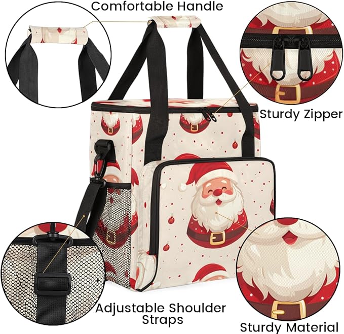 Mystical Santa Claus Coffee Maker Carrying Bag Colorful Santa Claus Travel Storage Bag Compatible with K-Mini or K-Mini Plus Single Serve Coffee Brewer Carrying Case with Pockets &amp Shoulder Stra