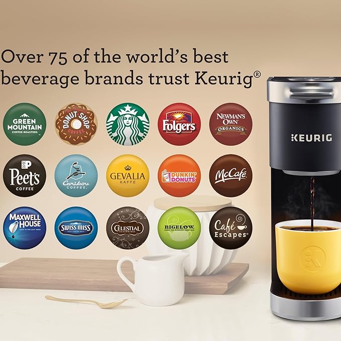 Keurig K-Mini Plus Single Serve K-Cup Pod Coffee Maker with 6 to 12oz Brew Size Stores up to 9 K-Cup Pods Travel Mug Friendly Matte Black