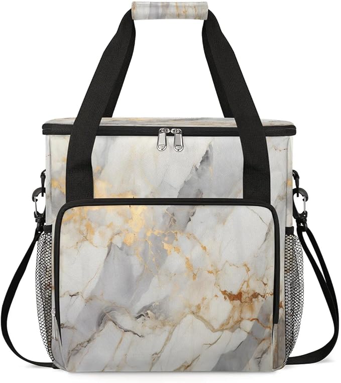 Classic Marble Patterns Coffee Maker Travel Bag for K-Mini or K-Mini Plus Single Serve Coffee Brewer Portable Storage Tote Case for Tarvel