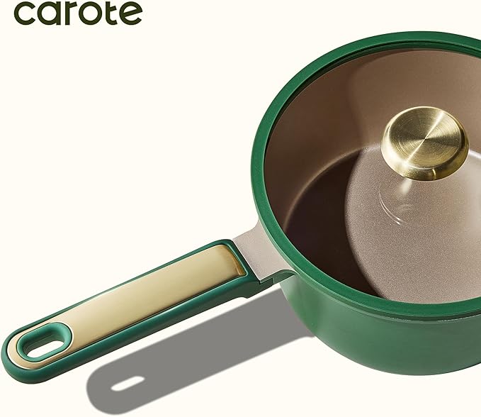 CAROTE Pots and Pans Set 18pcs Non stick Cookware Set Induction Ready Cooking Set Non-toxic Green
