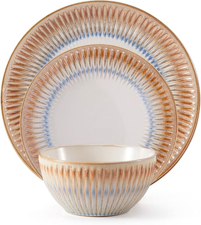 Pfaltzgraff Hensley Taupe 12 Piece Dinnerware Set Service For 4
