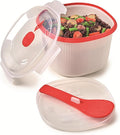 Snips - Microwave Rice Cooker - For Rice Grains and Vegetables - Microwave rice steamer 2.70 litres - 20.5 x 20.5 x 14.5 cm - Rice Cooker Microwave White and red - 100% Made in Italy