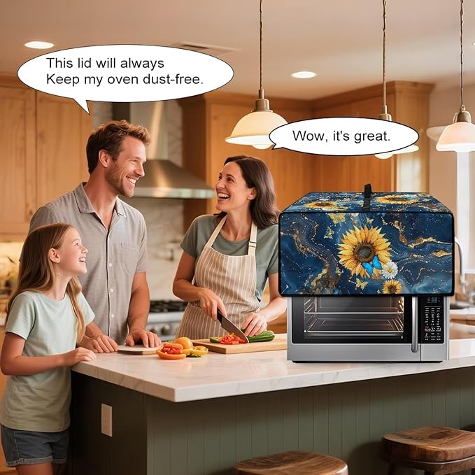 Doojoayie Toaster Cover 8 Slice Kitchen Appliance Covers 22.5x18.5x 13 Bread Machine Dust Protector Modern Home Kitchen Decoration Sunflower &amp Buttefly Print