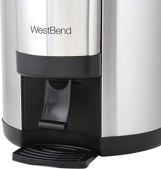 West Bend 57042 Coffee Urn Double Walled Stainless Steel Features Automatic Temperature Control Large Capacity with Fast Brewing and Easy Clean Up NSF Certified 42-Cup Silver