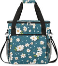 Flowers Daisy Print Coffee Maker Travel Bag for K-Mini or K-Mini Plus Single Serve Coffee Brewer Portable Storage Tote Case for Tarvel