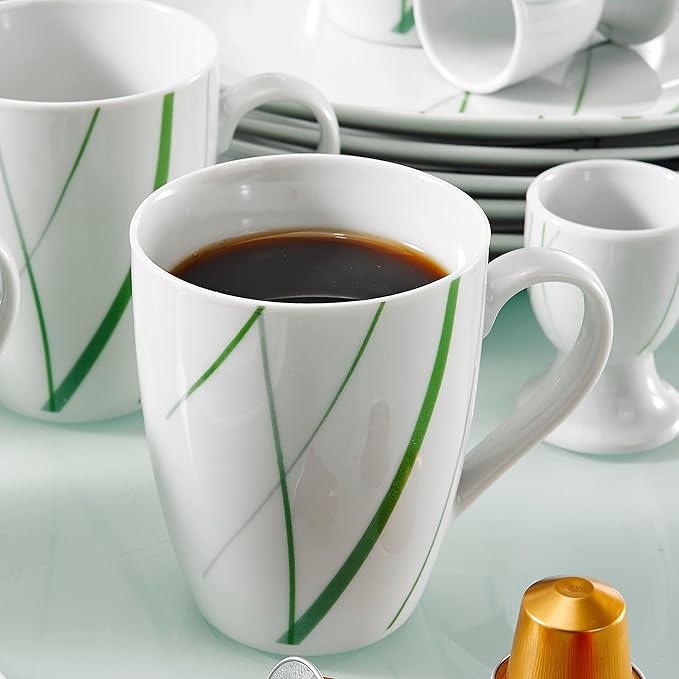 Porcelain Kitchen Dinnerware Set Ceramic Tableware 20/40-Piece Kitchen Porcelain Dinner Set Tableware Plate Set Including Egg CupMugDesser（40 One Size