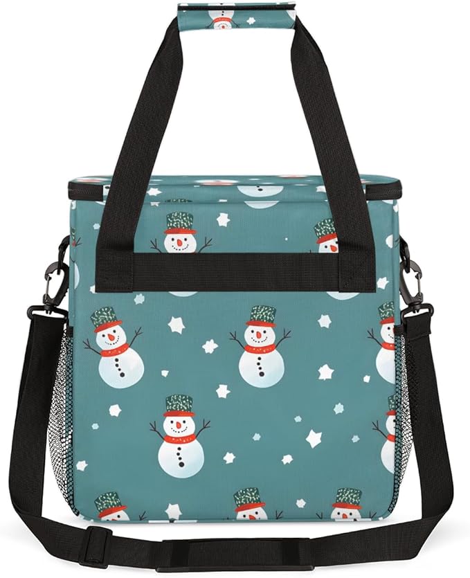 Christmas Snowman Coffee Maker Carrying Bag Mystical Snowman Travel Storage Bag Compatible with K-Mini or K-Mini Plus Single Serve Coffee Brewer Carrying Case with Multiple Pockets &amp Shoulder St