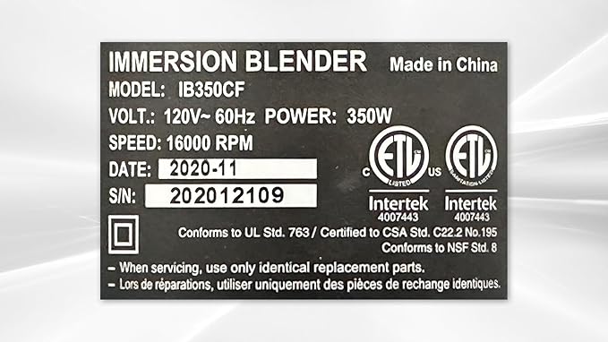Commercial Immersion Blender 16000 RPM 15.7 Inch Shaft Length ETL Certified 350w+300mm