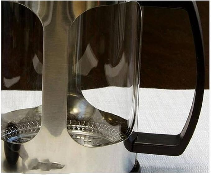 Daily Brew 1.2 Quart French Press Coffee Maker – Stainless Steel Frame Glass Carafe Easy Clean Brews 38 oz Rich Coffee