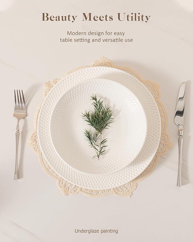 Dinnerware sets plates and bowls sets modern platesCeramic Dinnerware Sets12 Pieces Porcelain Lightweight PlatesScratch Resistant Dish Set (style - 11 4 - Set (12pcs))