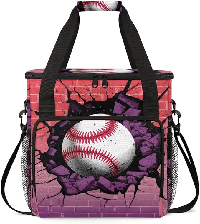 Graffiti Baseball Coffee Maker Carrying Bag Sport Baseball Travel Storage Bag Compatible with K-Mini or K-Mini Plus Single Serve Coffee Brewer Carrying Case with Multiple Pockets &amp Shoulder Stra
