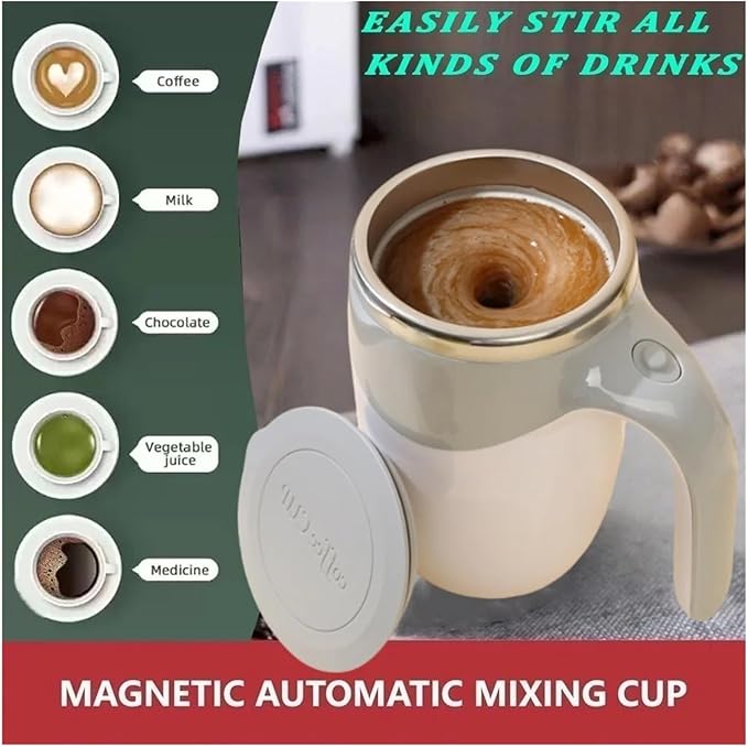 Self Stirring Coffee Mug Automatic Mixing Cup 380ml Portable Rechargeable Electric Stirring Stainless Steel Magnetic Rotating Blender Stirring CupElectric Stirring Cup