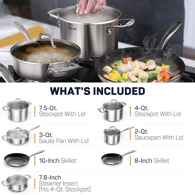 Stainless Steel Cookware Set 11pc &amp 10 pc