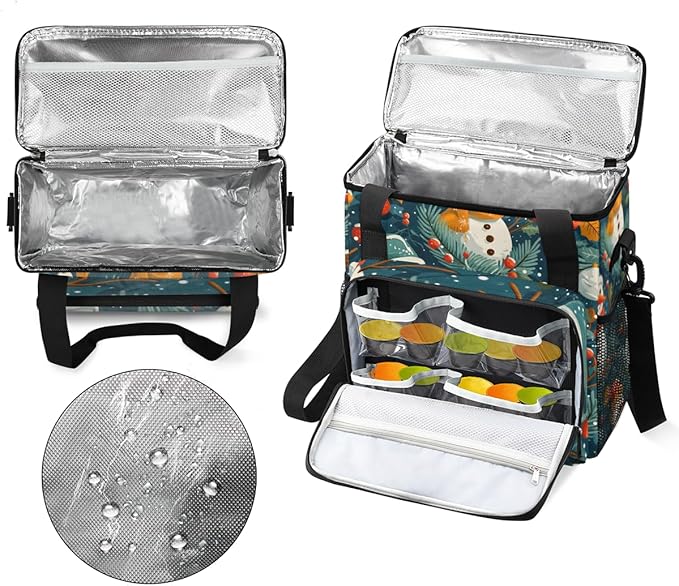 Christmas Snowman Coffee Maker Carrying Bag Cute Snowman Travel Storage Bag Compatible with K-Mini or K-Mini Plus Single Serve Coffee Brewer Carrying Case with Multiple Pockets &amp Shoulder Strap