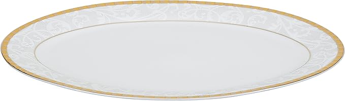 Lorren Home Trends 57-Piece Porcelain Dinnerware Set Ricamo-GD Service for 8