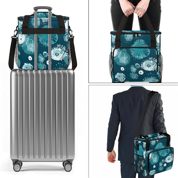 Colorful Powder Coffee Maker Carrying Bag Watercolor Explosion Travel Storage Bag Compatible with K-Mini or K-Mini Plus Single Serve Coffee Brewer Carrying Case with Pockets &amp Shoulder Strap