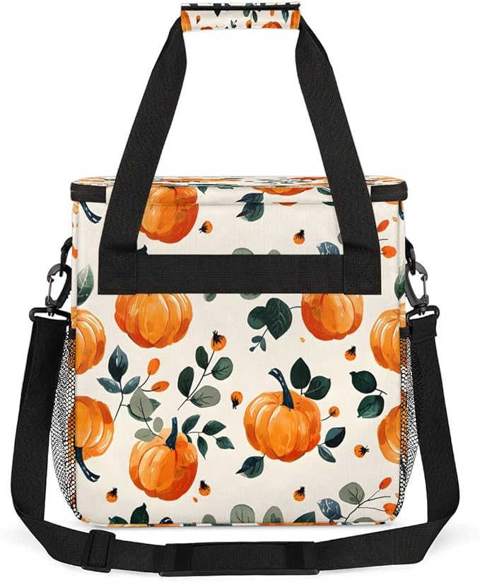 Cute Pumpkins Print Coffee Maker Carrying Bag Compatible with K-Mini or K-Mini Plus Portable Single Cup Coffee Maker Case with Pockets for K Cup Pods