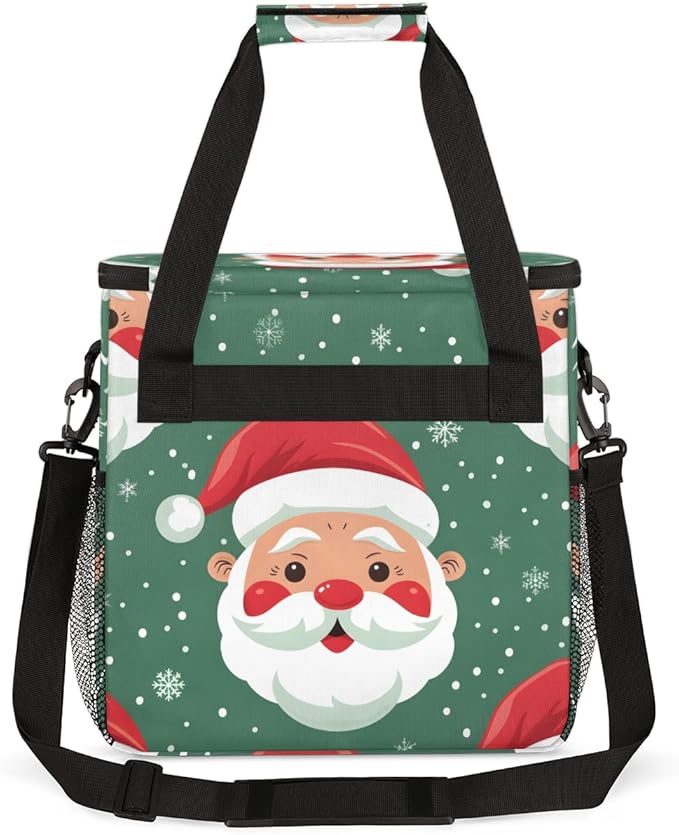 Abstract Santa Claus Coffee Maker Carrying Bag Christmas Santa Claus Travel Storage Bag Compatible with K-Mini or K-Mini Plus Single Serve Coffee Brewer Carrying Case with Pockets &amp Shoulder Str