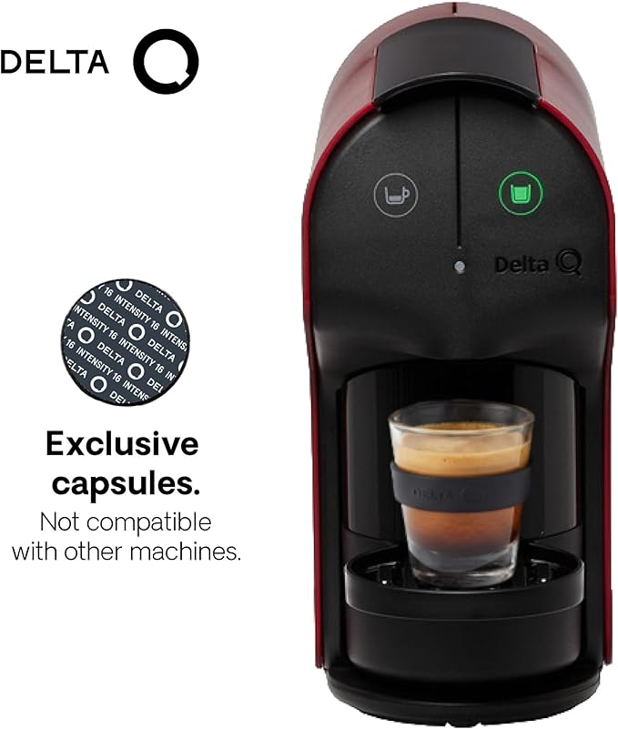 Delta Q Quick Espresso Capsule Machine – Compact Size – Works ONLY with Delta Q Pods (Red)