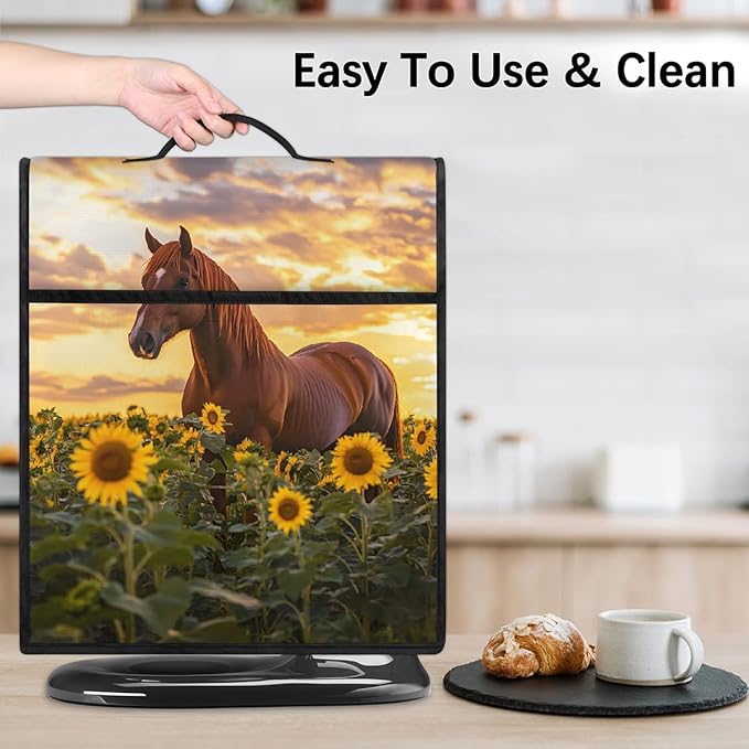 cfpolar Kitchen Aid Mixer Cover Compatible with 6-8 Quarts Animal Horse Sunflower Stand Mixer Cover Kitchen Aid Mixers Accessories Appliance Organizer Bag Dust Covers with Zipper Pocket